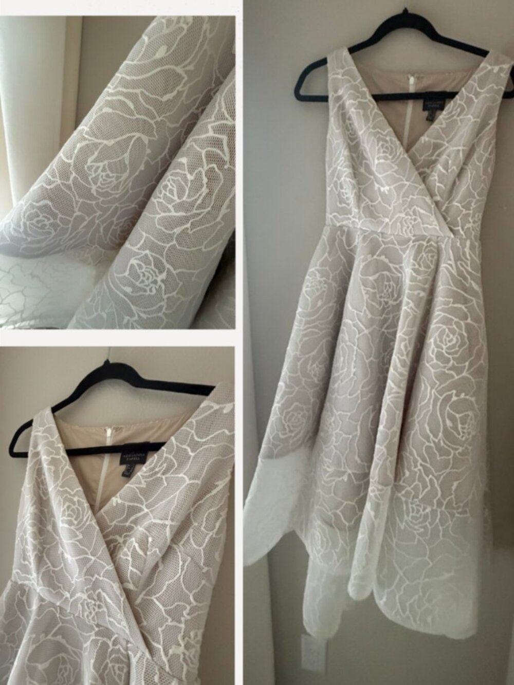Adrianna Papell / Anthropologie Rosette Pattern High Low Dress